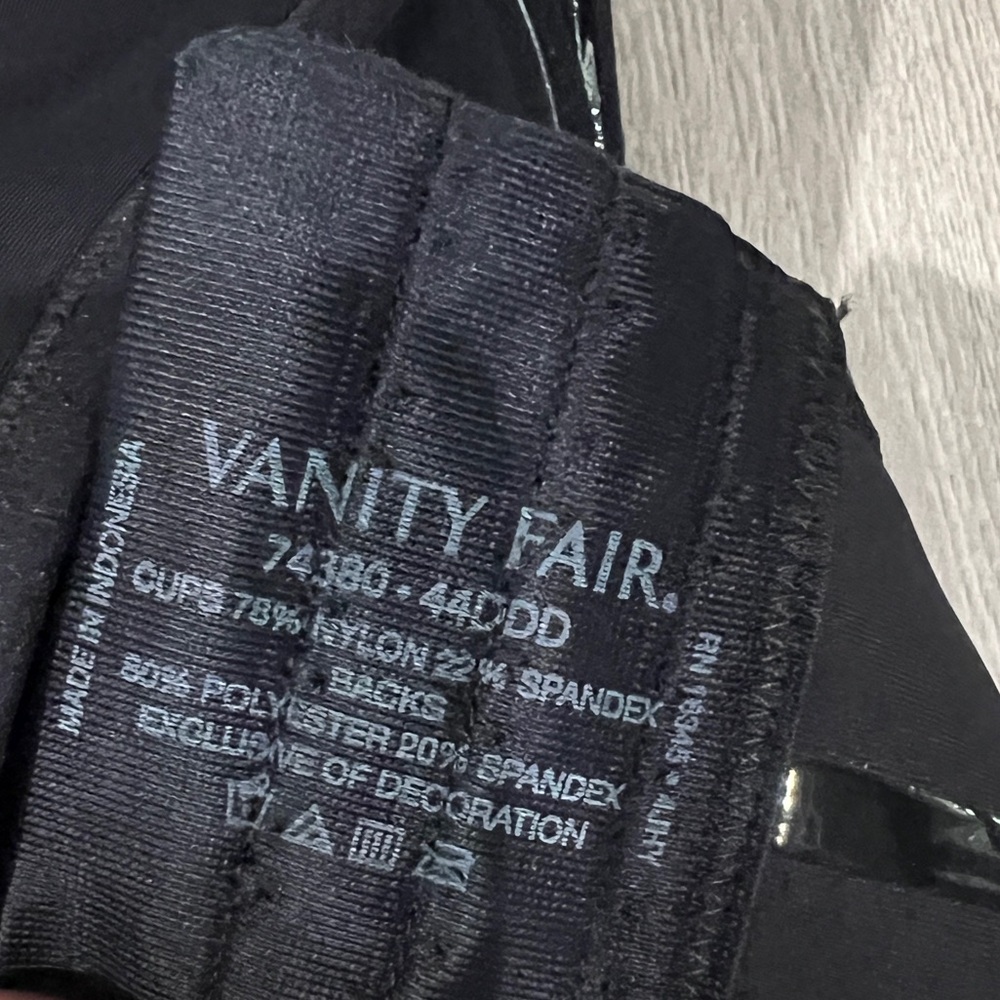 Vanity Fair Black Strapless Bra Size 44DDD NEW - Picture 5 of 5